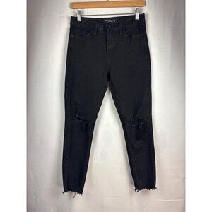 Just Black Denim Black Distressed Skinny Jeans Size 27 Rayon Blend